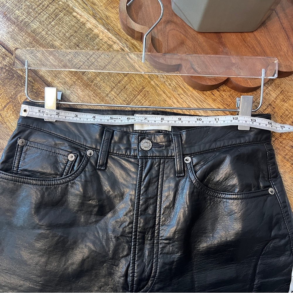 AGOLDE 90’s pinch waist recycled leather blend straight leg pants black - Picture 5 of 9